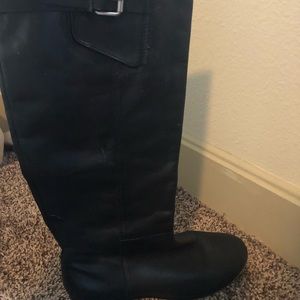 Black Leather INC Knee High Boot